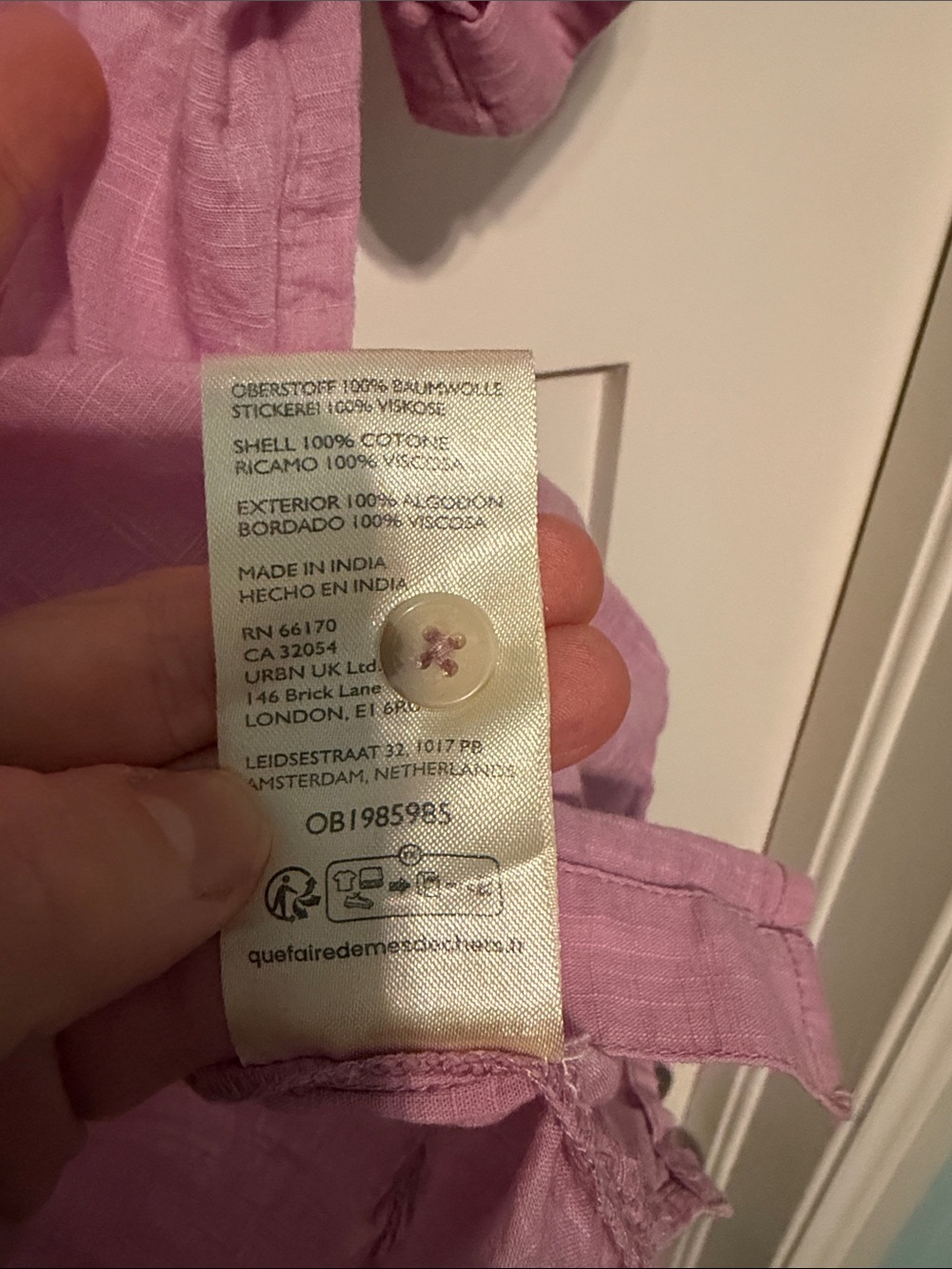 Maeve for Anthropologie Lilac Pink Button-Down Shirt with Cherry Embroidery - Picture 4 of 9